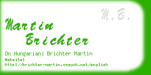 martin brichter business card